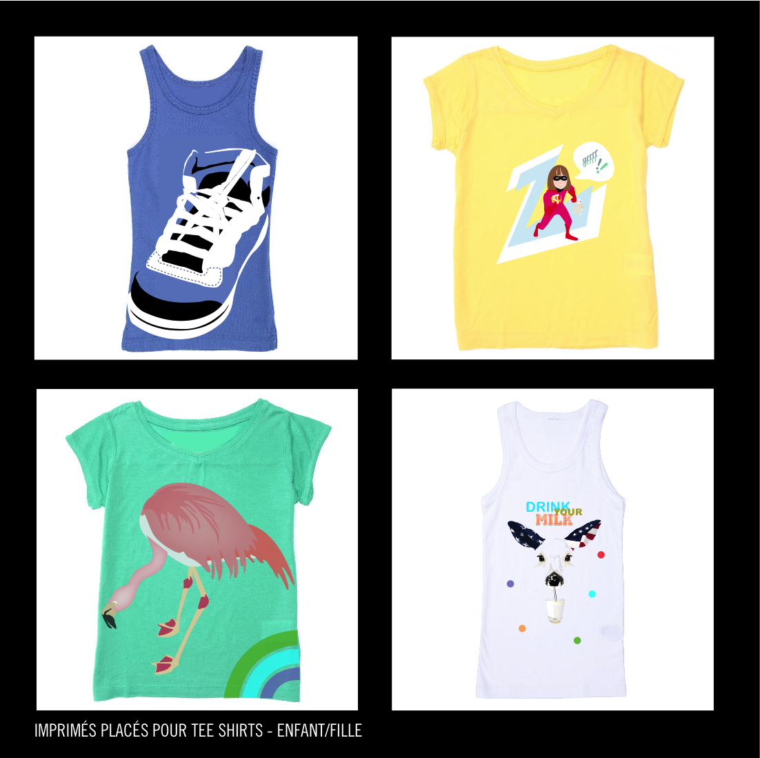 Imprimés placés pour Tee Shirts - Enfant / Fille